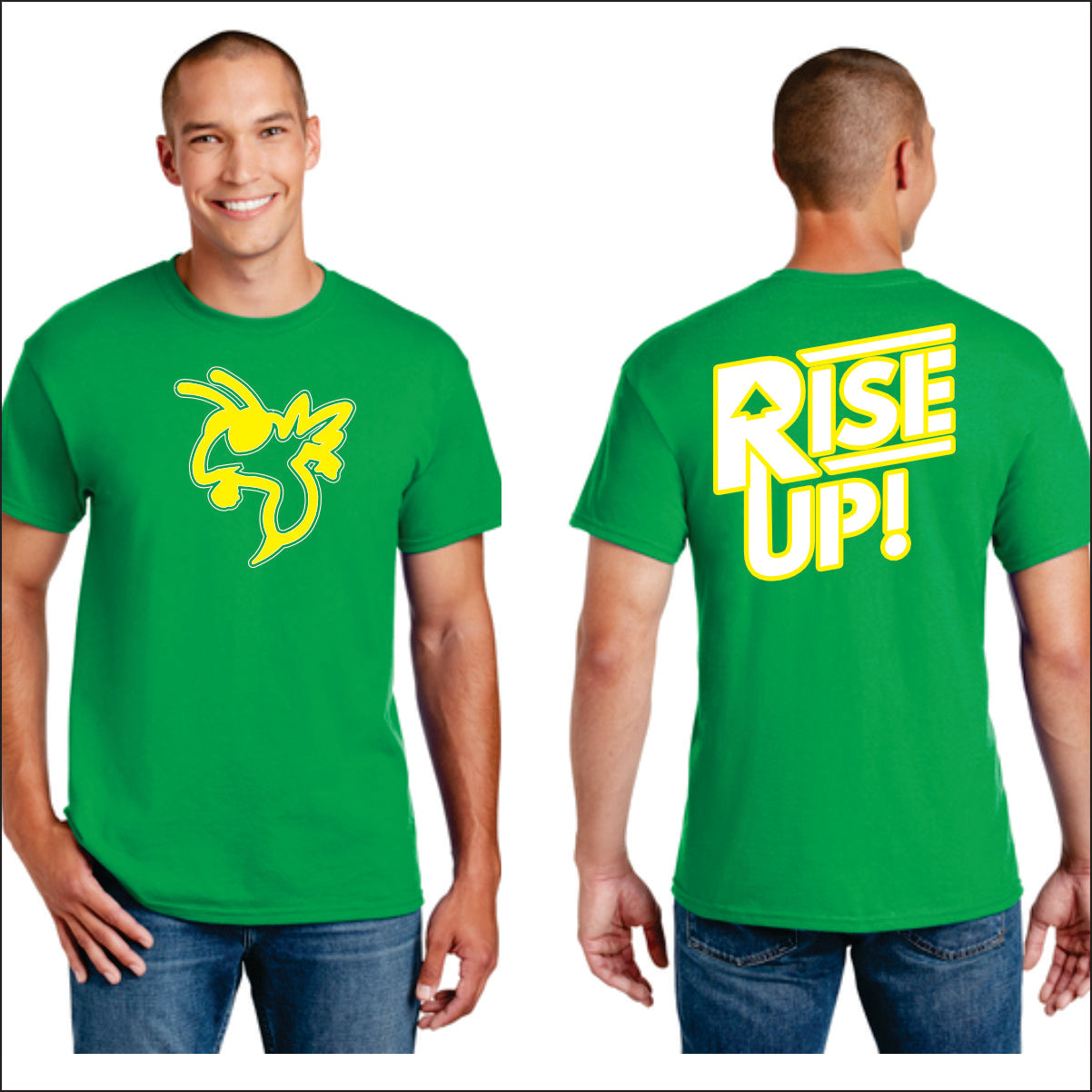 YULEE MIDDLE RISE UP GREEN T-SHIRT